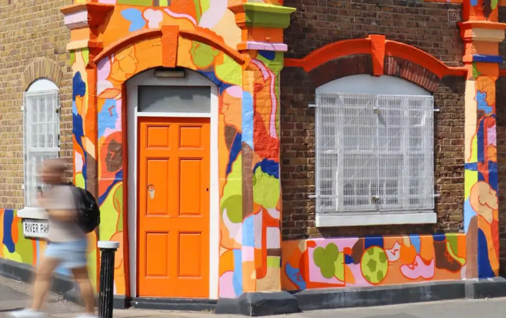 A colourful building