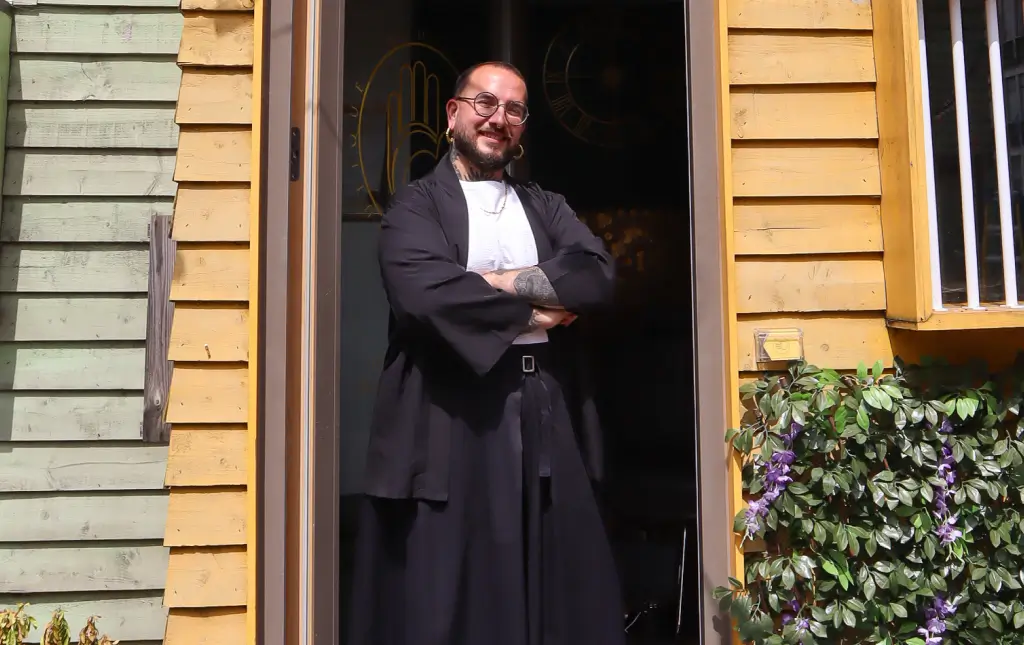 A man standing in a doorway